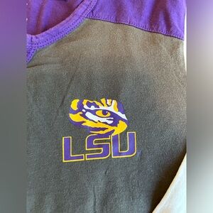 Women's LSU‎ Pullover Long Sleeve T Shirt by Pressbox  Medium